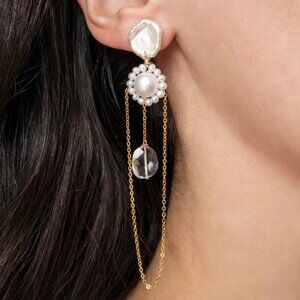 Silver & Pearl Bridal Earrings